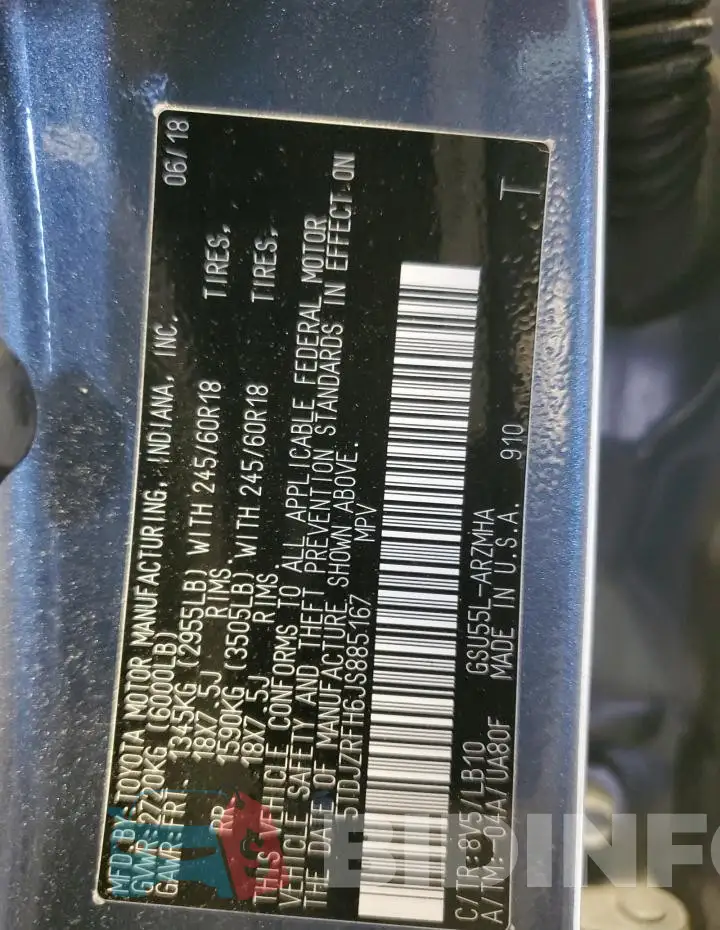 5TDJZRFH6JS885167 Photo# 13