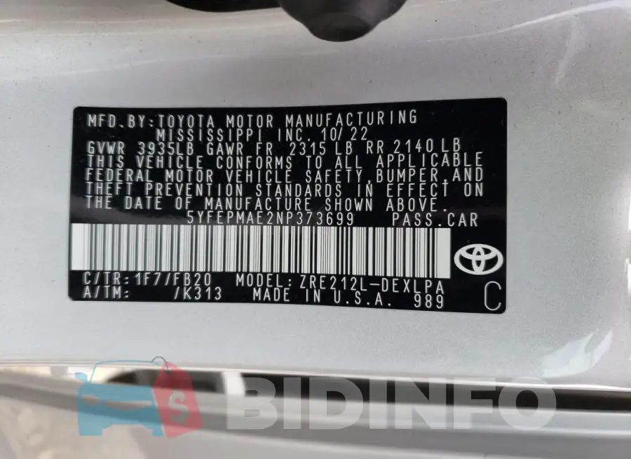 5YFEPMAE2NP373699 Photo# 12