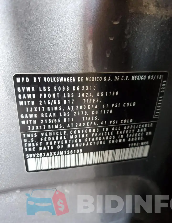 3VV2B7AXXJM136109 Photo# 12