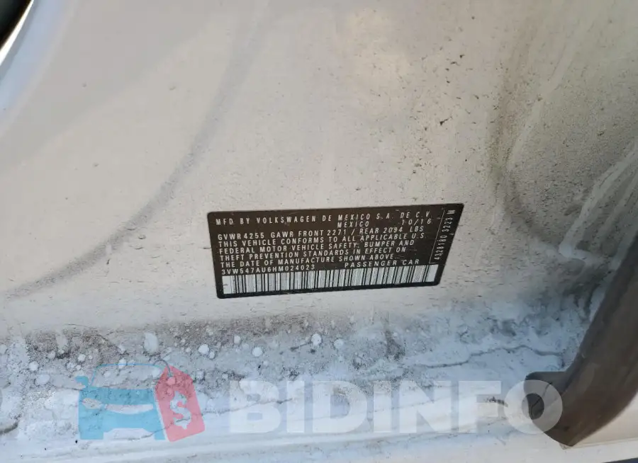 3VW547AU6HM024023 Photo# 13
