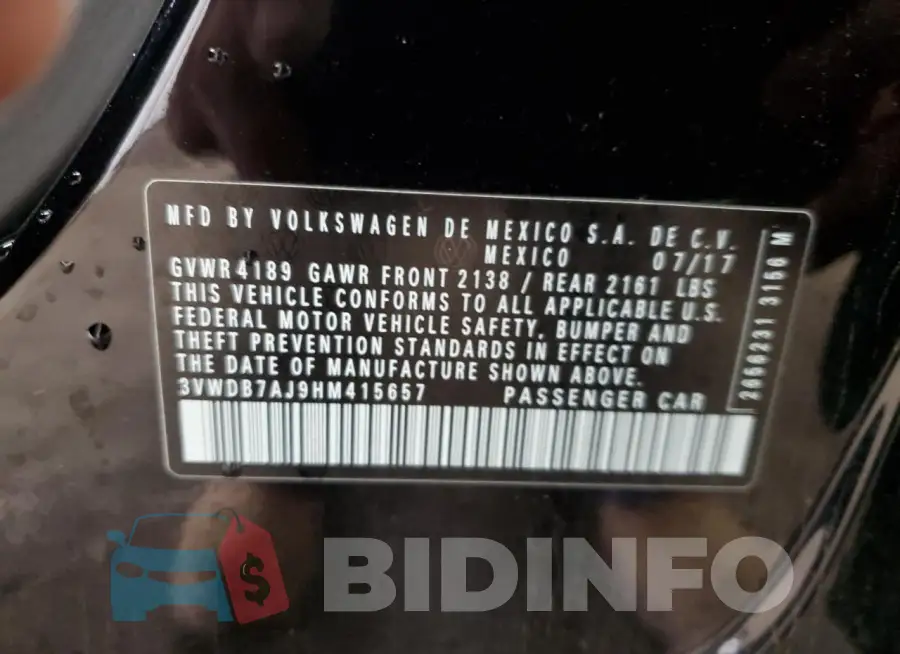 3VWDB7AJ9HM415657 Photo# 12