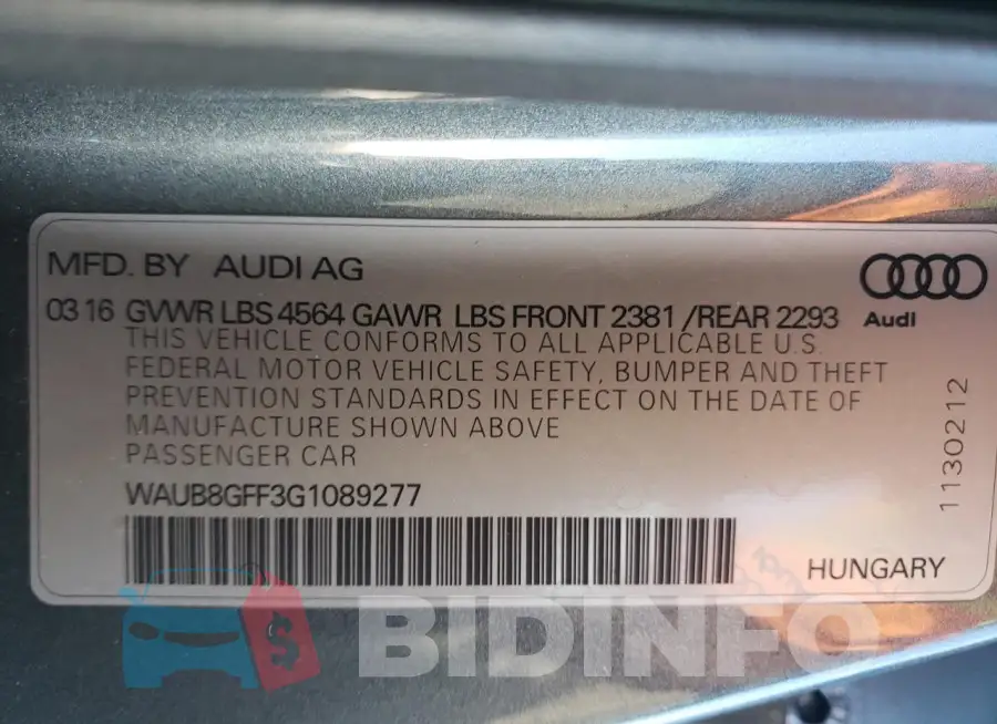 WAUB8GFF3G1089277 Photo# 12