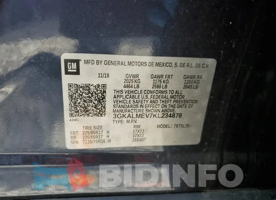 3GKALMEV7KL234878 Photo# 13