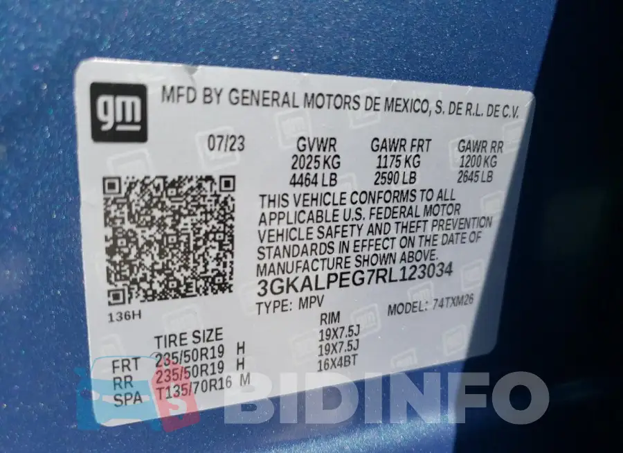 3GKALPEG7RL123034 Photo# 13