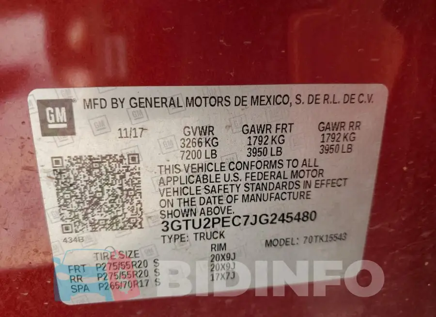 3GTU2PEC7JG245480 Photo# 12