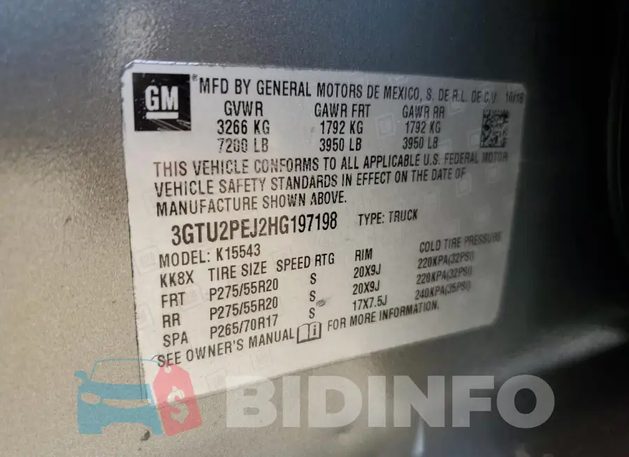 3GTU2PEJ2HG197198 Photo# 12