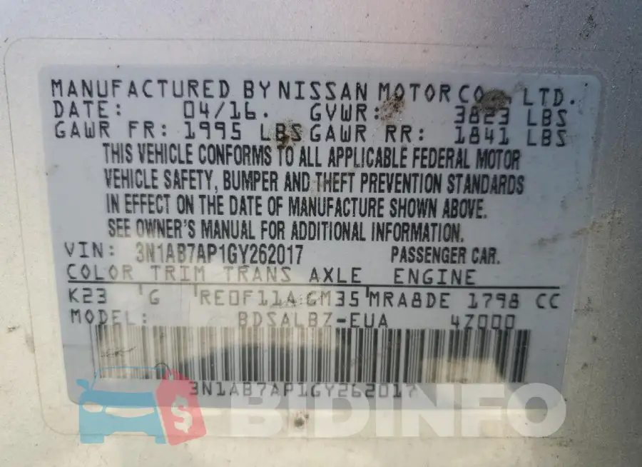 3N1AB7AP1GY262017 Photo# 12