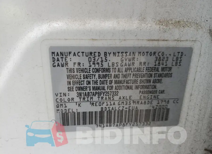3N1AB7AP8FY257332 Photo# 12
