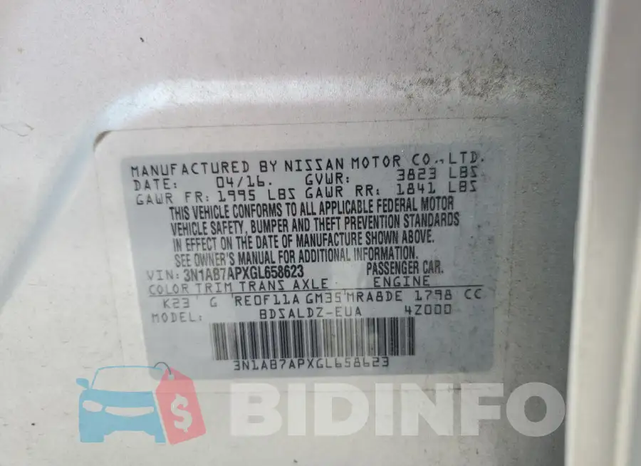 3N1AB7APXGL658623 Photo# 13