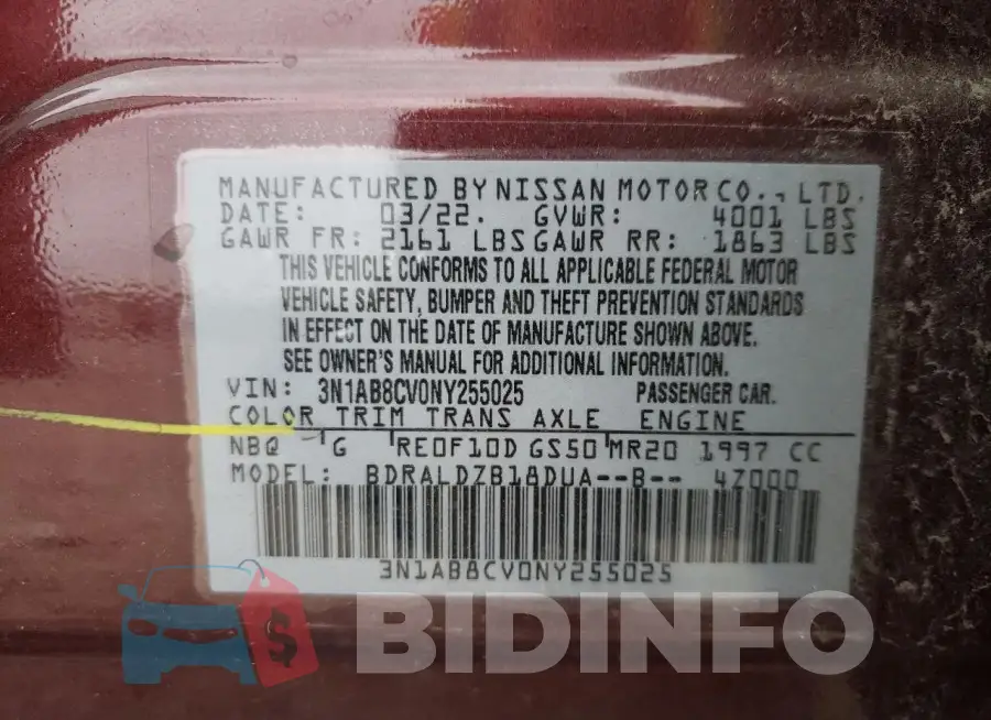 3N1AB8CV0NY255025 Photo# 13