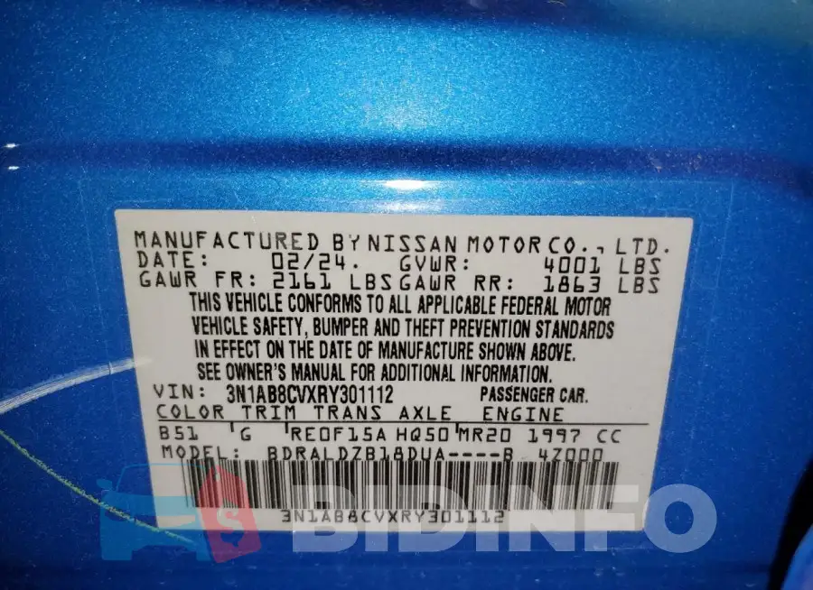 3N1AB8CVXRY301112 Photo# 12