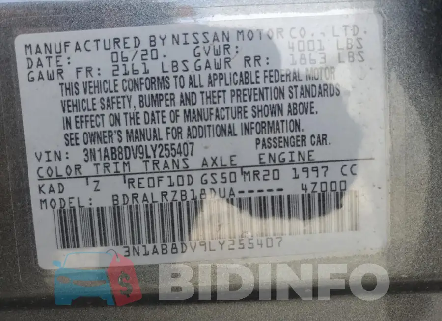 3N1AB8DV9LY255407 Photo# 12