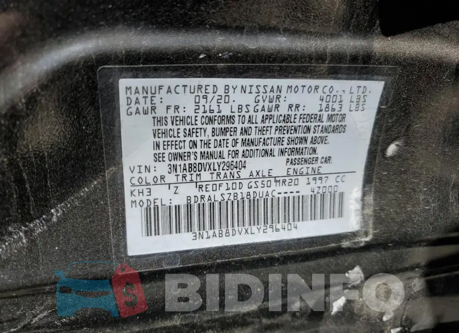 3N1AB8DVXLY296404 Photo# 12