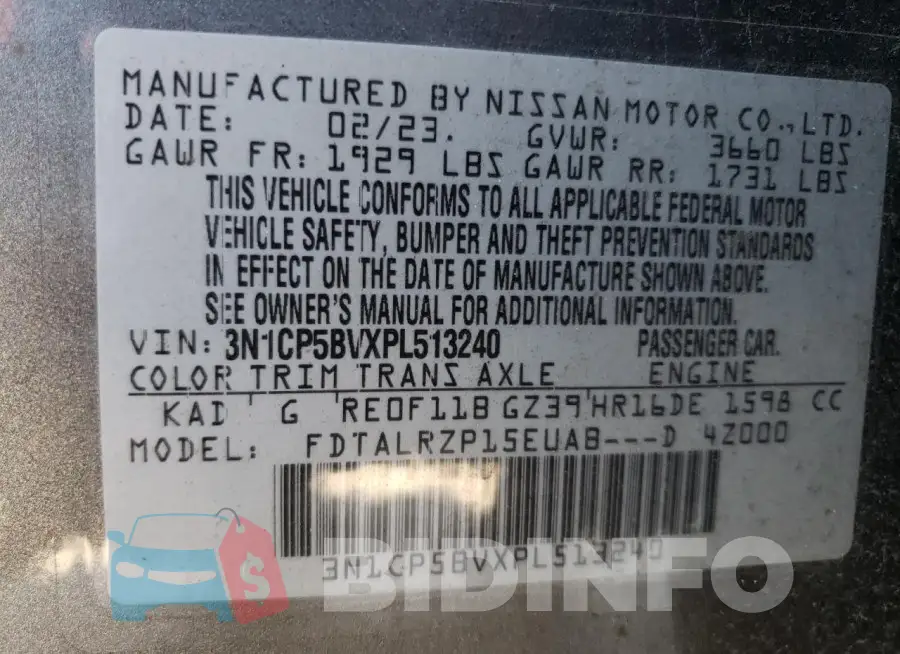 3N1CP5BVXPL513240 Photo# 14