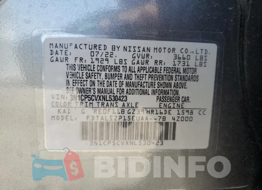 3N1CP5CVXNL530423 Photo# 12