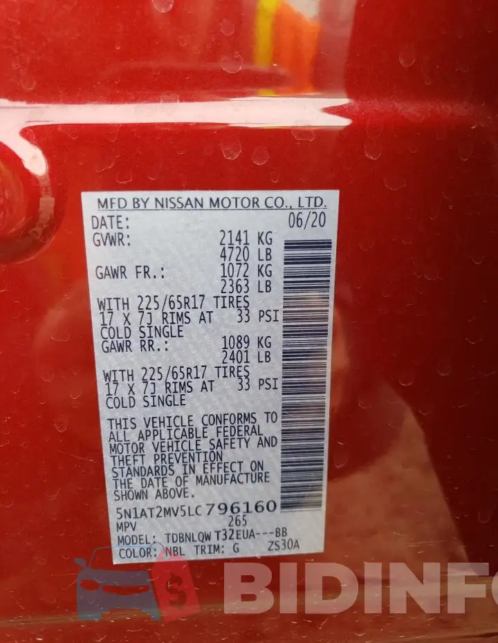 5N1AT2MV5LC796160 Photo# 14