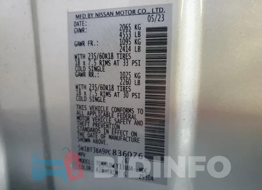 5N1BT3BA9PC836076 Photo# 13