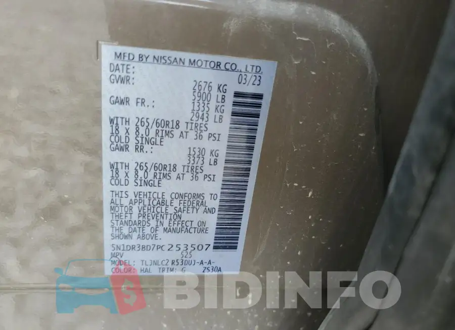 5N1DR3BD7PC253507 Photo# 13
