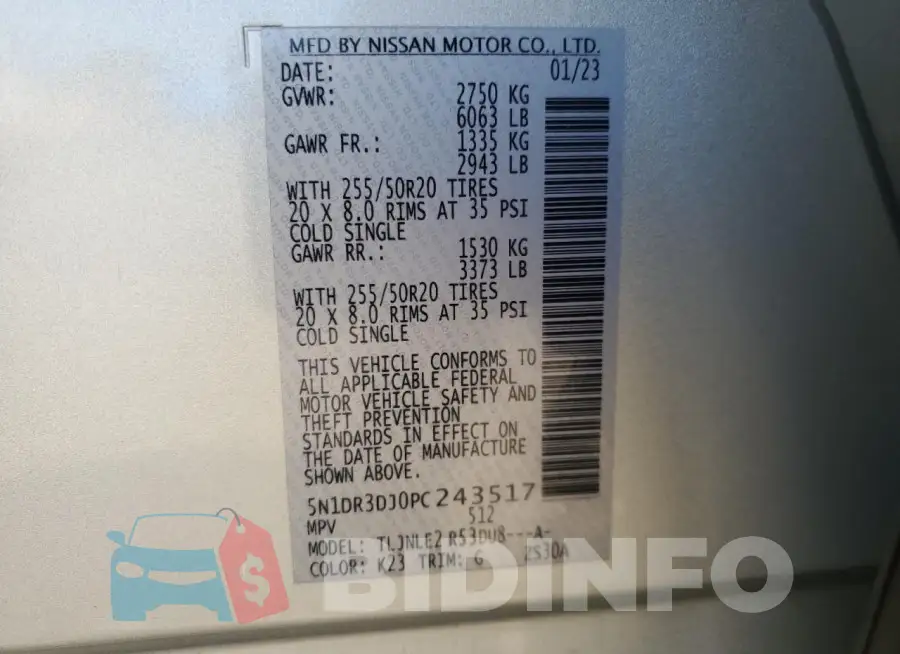 5N1DR3DJ0PC243517 Photo# 13