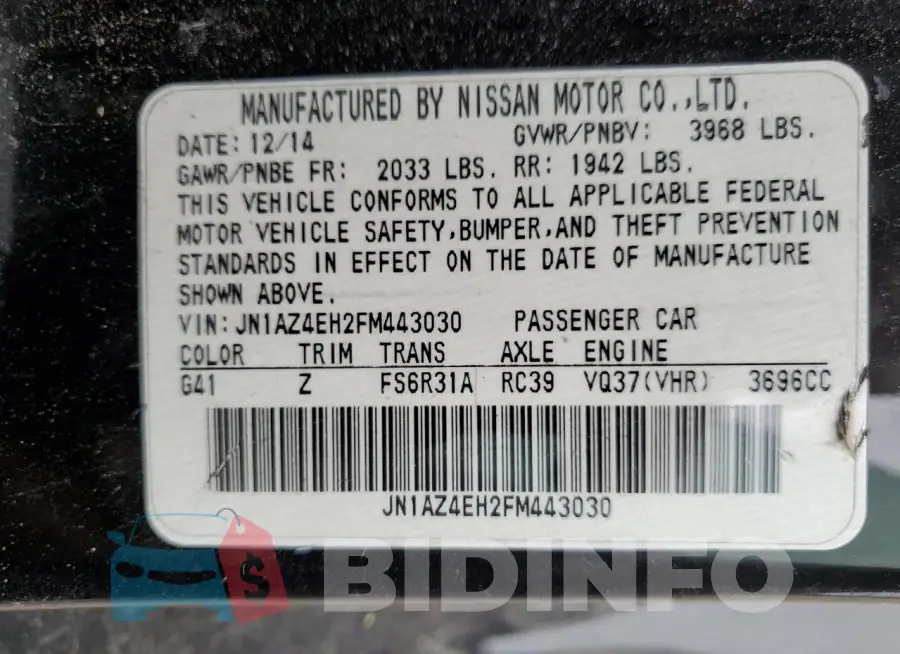 JN1AZ4EH2FM443030 Photo# 13