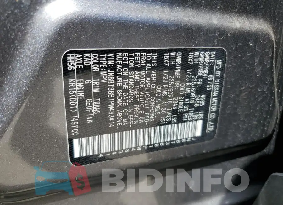 JN8BT3BB1PW483414 Photo# 13