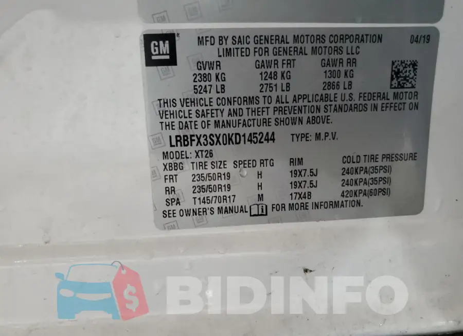 LRBFX3SX0KD145244 Photo# 13