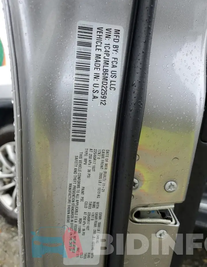 1C4PJMLB6MD225912 Photo# 13