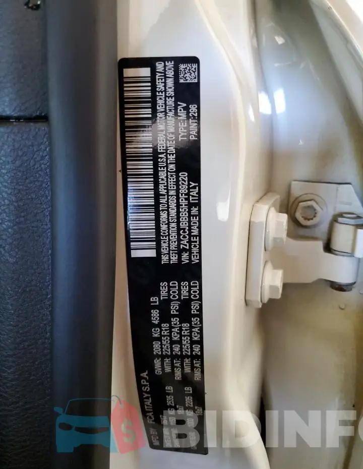 ZACCJBBB5HPF89220 Photo# 14