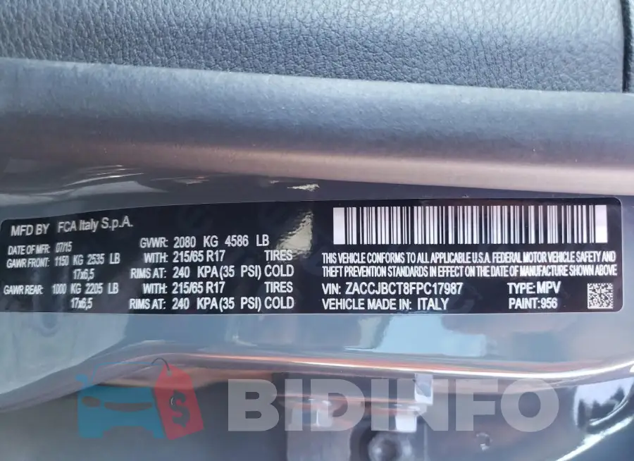 ZACCJBCT8FPC17987 Photo# 12