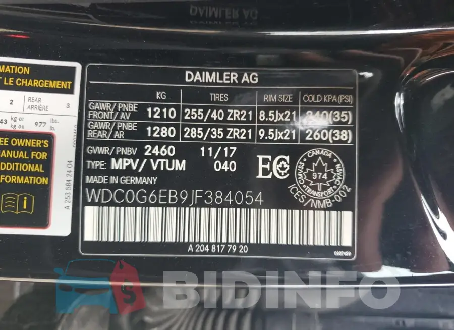 WDC0G6EB9JF384054 Photo# 14