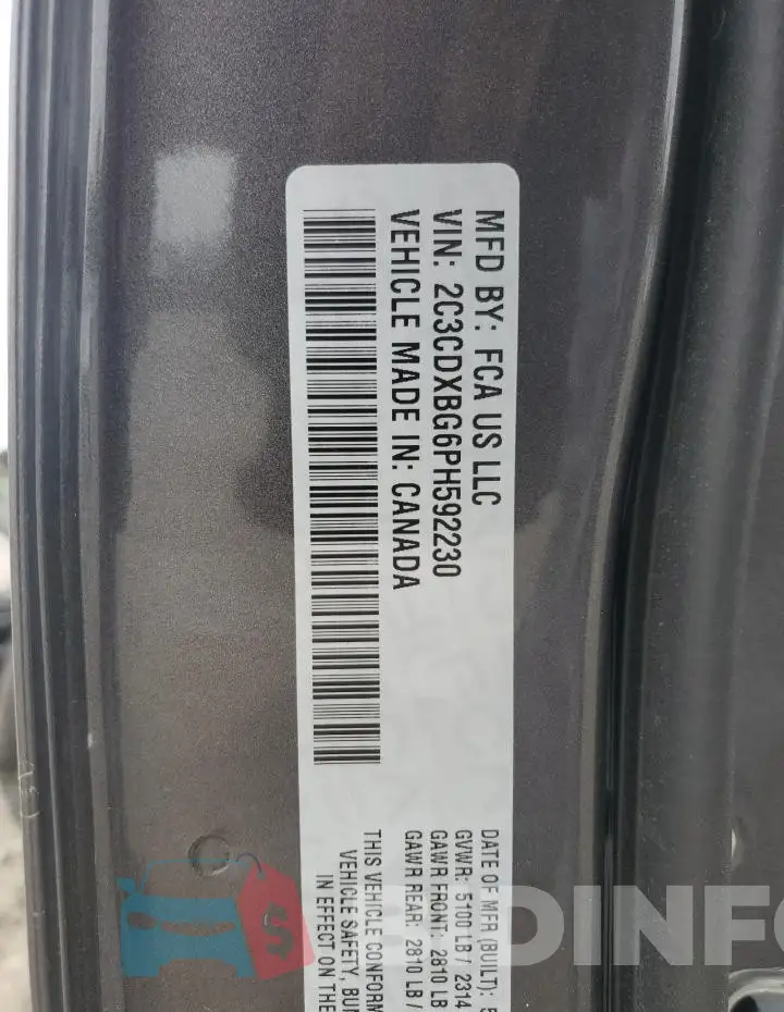 2C3CDXBG6PH592230 Photo# 13