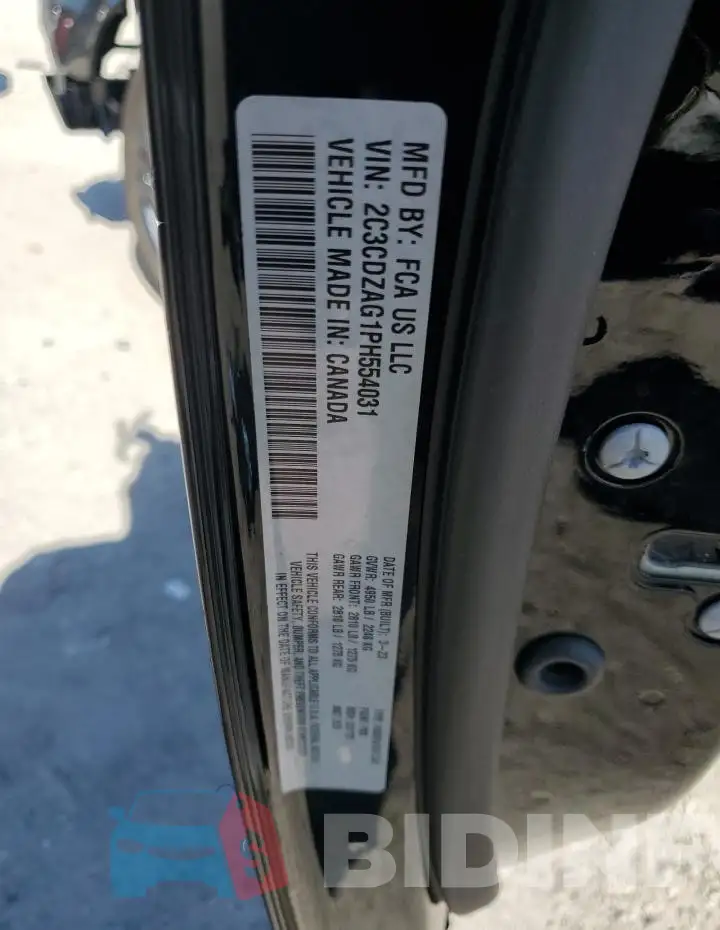 2C3CDZAG1PH554031 Photo# 12