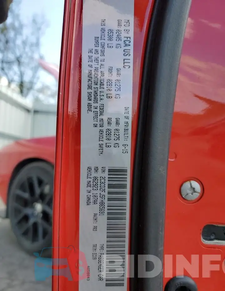 2C3CDZFJ5FH865691 Photo# 12