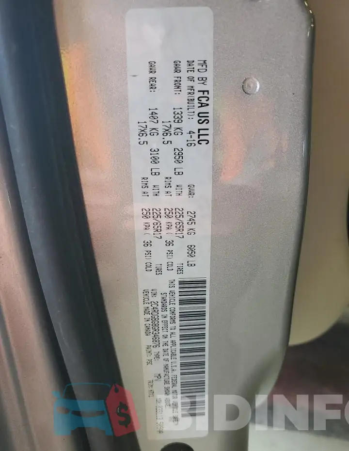 2C4RDGBG8GR346876 Photo# 14