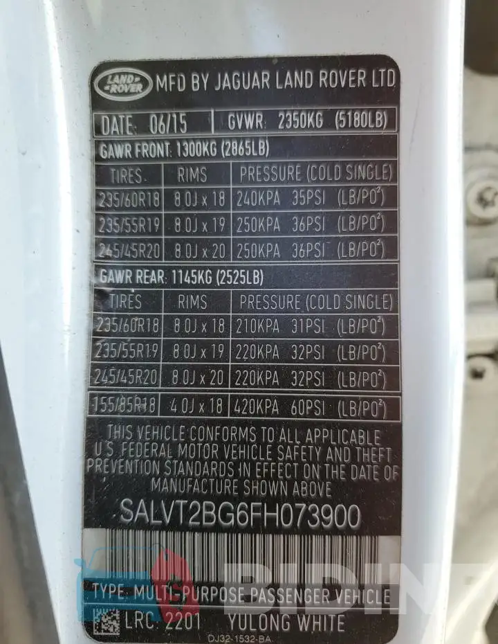 SALVT2BG6FH073900 Photo# 13