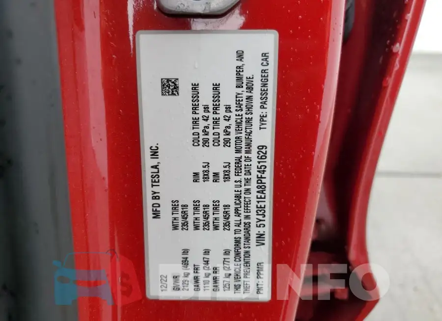 5YJ3E1EA8PF451629 Photo# 12
