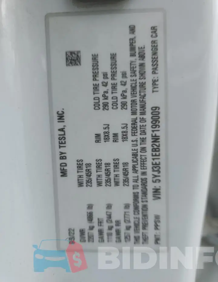 5YJ3E1EB2NF199009 Photo# 13
