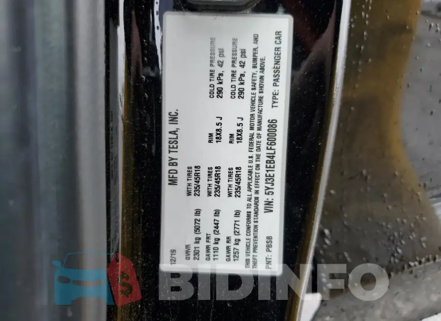 5YJ3E1EB4LF600086 Photo# 12