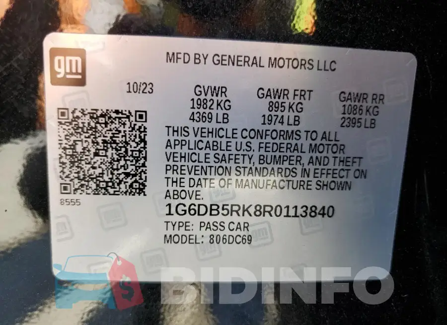 1G6DB5RK8R0113840 Photo# 12