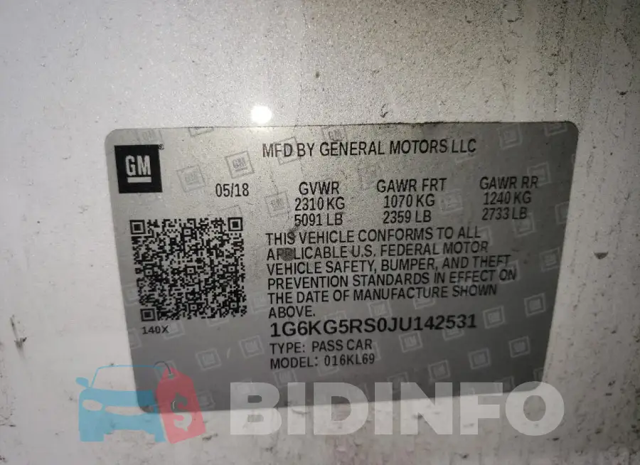 1G6KG5RS0JU142531 Photo# 12