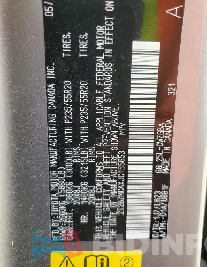 2T2BZMCAXJC155653 Photo# 13