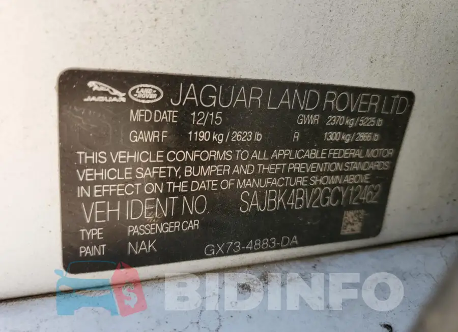 SAJBK4BV2GCY12462 Photo# 12