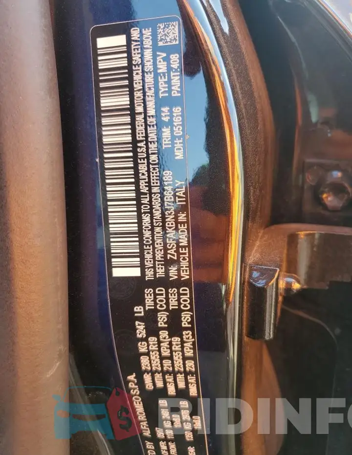 ZASFAKBN3J7B64189 Photo# 13
