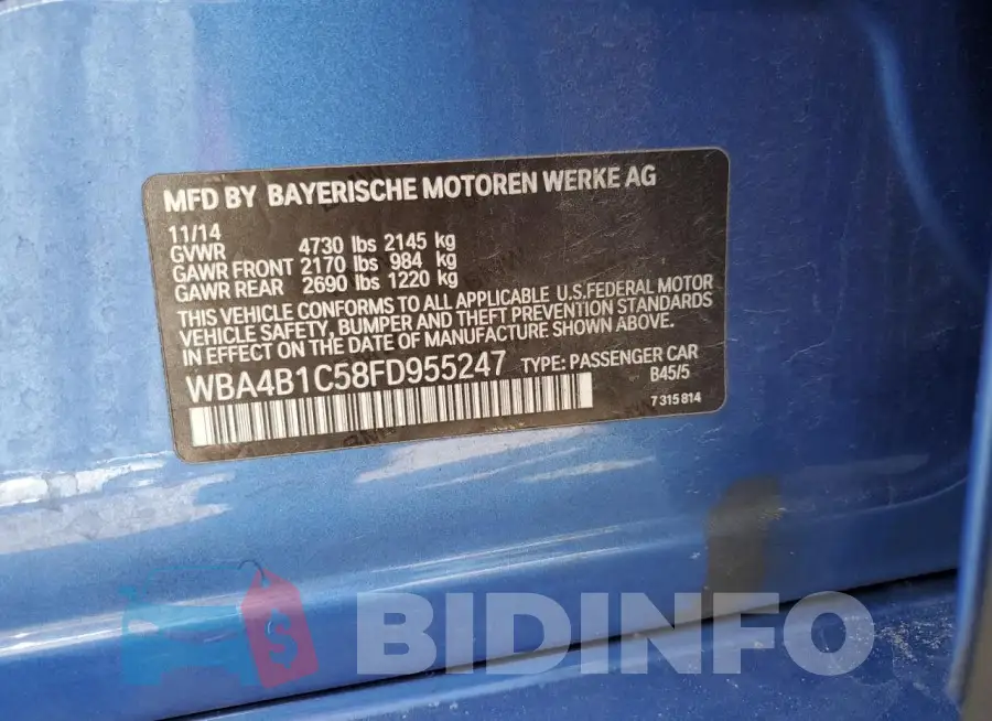 WBA4B1C58FD955247 Photo# 12