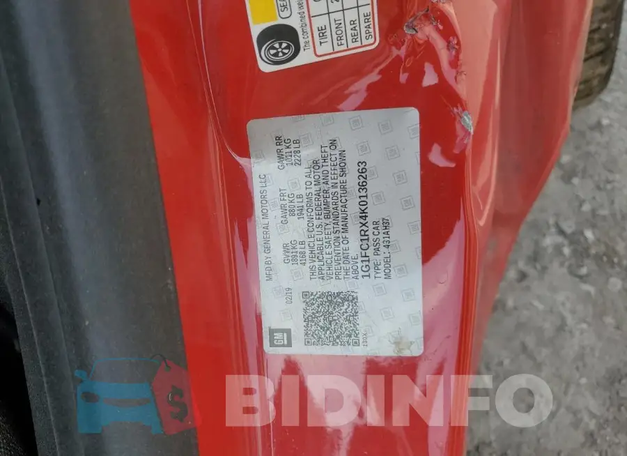 1G1FC1RX4K0136263 Photo# 13