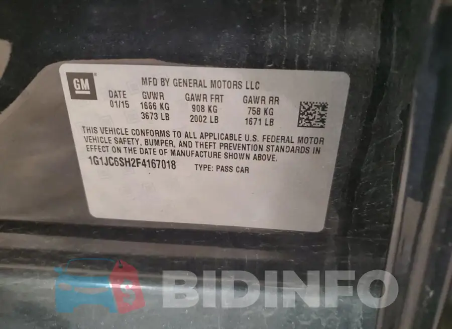 1G1JC6SH2F4167018 Photo# 13