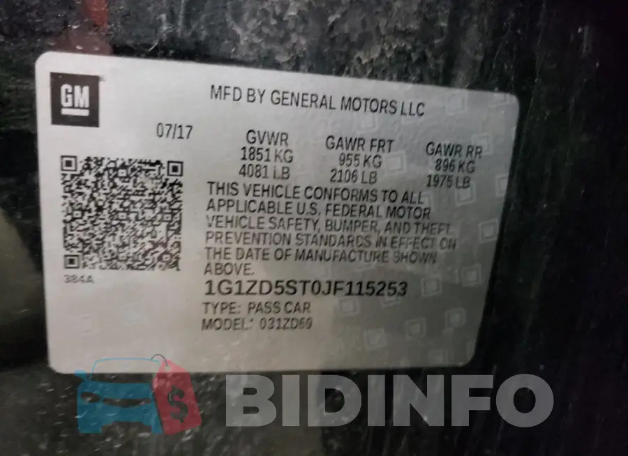 1G1ZD5ST0JF115253 Photo# 12