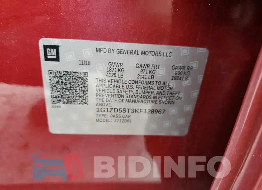 1G1ZD5ST3KF128967 Photo# 12