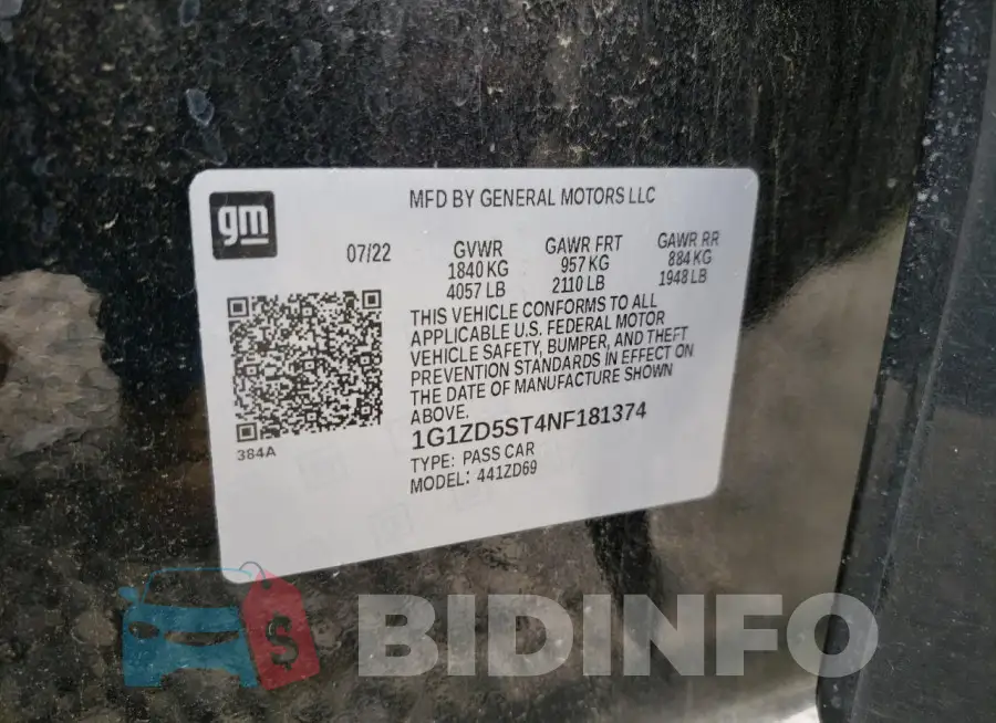 1G1ZD5ST4NF181374 Photo# 12