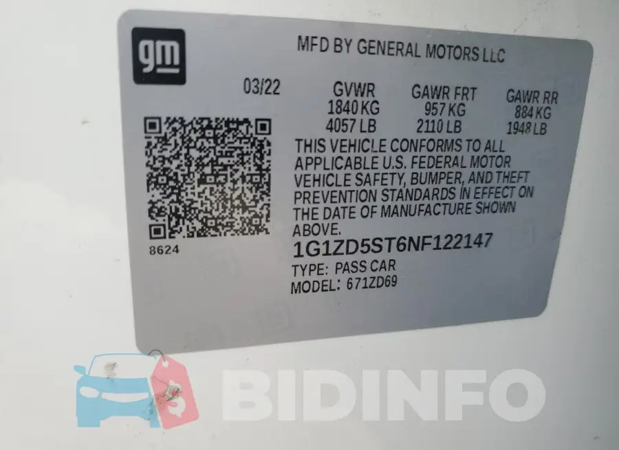 1G1ZD5ST6NF122147 Photo# 13